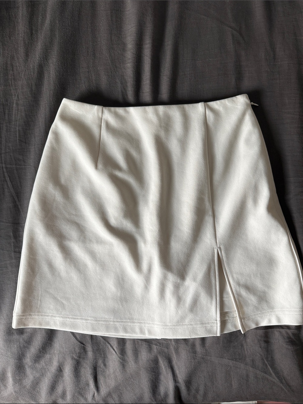 Women's White Mini Skort with Front Slit